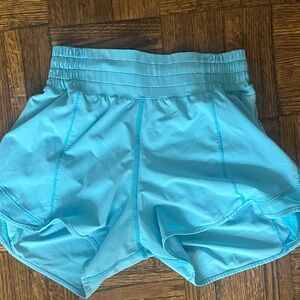 Lululemon electric turquoise hotty hot Shorts